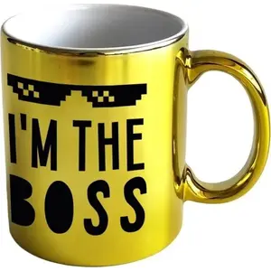 Mug KUKARTKA Kubek ON-005 "I'm the boss" ceramic drinking cup 5901924486961