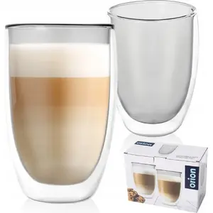 Double-walled thermal latte glasses ORION DOUBLE 460 ml, set of 2
