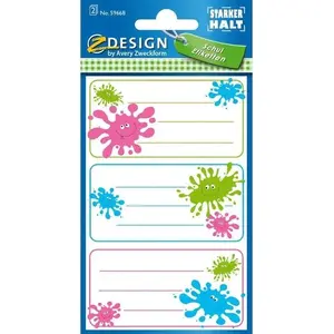 Sticker labels for books and notebooks Avery Zweckform 350113 – decorative ink blot stickers