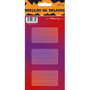 Sticker set HENRY for notebooks — red and purple, pack of 12 labels