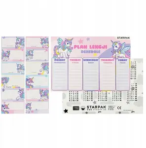 Lesson Planner Stickers STARPAK STK PLA134 — Unicorn design, sheet set for notebooks