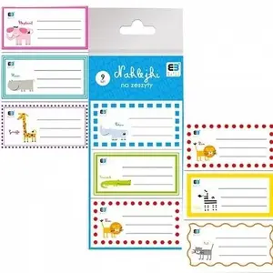 Sticker sheet INTERDRUK B&B Kids — set of 9 decorative stickers for notebooks and labels
