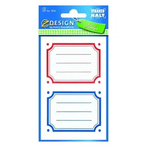 Pašlīmējošas papīra etiķetes Avery Zweckform 3026, pastāvīgā līme, 70×52 mm, 6 gab., jauktas krāsas