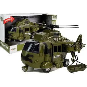 LEAN Sport remote-control military rescue helicopter 1:16 scale with hook, sound and lights