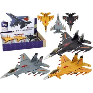 LEANToys friction-powered toy airplane model 16284 in gray, black or yellow