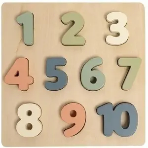Wooden Number Puzzle Pearhead — educational toddler toy, numeric learning set