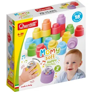 Soft building blocks with rattle QUERCETTI Momy 18 pieces
