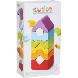 Koka kārtojamā tornīte Cubika krāsaina, 18 mēn.+, modelis 6515009