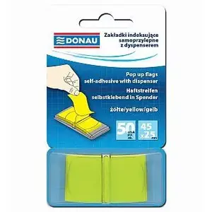 Donau index tabs with dispenser Donau 45 x 25 mm polypropylene 50 sheets yellow