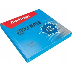 Sticky Note Pads Berlingo 75×75 mm Blue 80 Sheets