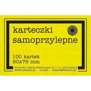 Самоклеящиеся флуоресцентные стикеры Ziemia Obiecana 50×75 мм 100 листов жёлтые