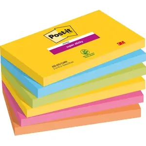 Self-adhesive Notes Post-It 3M Super Sticky CARNIVAL 76×127 mm, 6 pads × 90 sheets