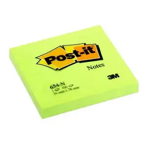 Post-IT 3M 654-NG self-adhesive note paper square 76x76 mm 100 sheets green