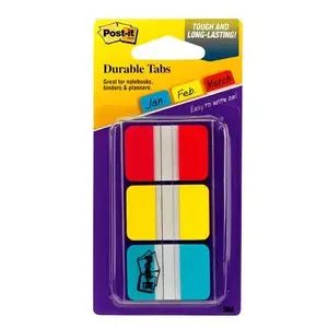 Līmplēces lapām Post-IT 1 colla (25,4 mm) sarkanas/ dzeltens/ zilas, 22 gab. katrā krāsā, 66 dispenerī