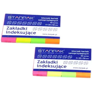 Index Tabs STARPAK neon - adhesive page markers, assorted neon colors, pack