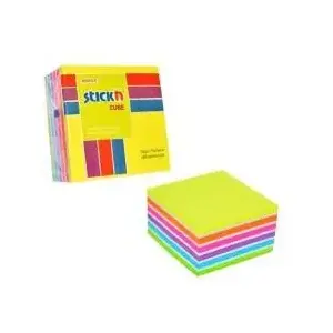 Self-adhesive note cube Stickn model 155273, assorted colors, multi-size sheets