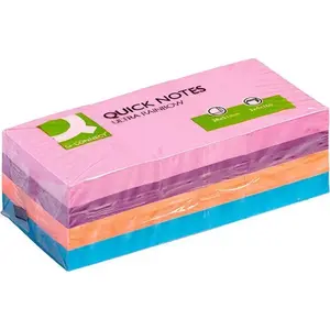 Sticky Note Pad Q-Connect KF02516 — 38 x 51 mm, 3 pads × 4 blocks × 100 sheets, assorted colors