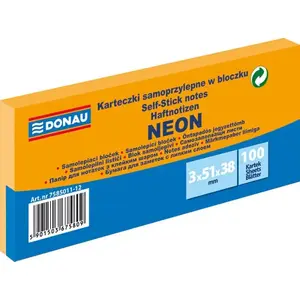 Self-adhesive Note Pads Donau 38×51 mm Neon Orange 100 sheets Pack of 3