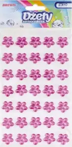 Self-adhesive decorative flower stickers TEKA 35 pieces — pink