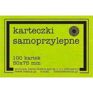 Self-adhesive Fluorescent Notes Ziemia Obiecana 50×75 mm 100 sheets green