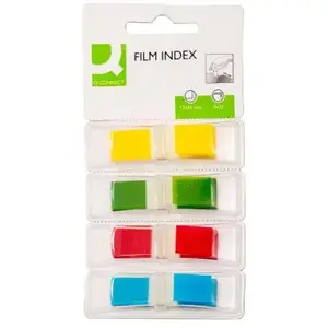 Index cards Q-Connect KF03631, assorted colours, 12 mm x 45 mm, 140 pcs