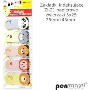 Paper index tabs Polsirhurt ZI-21 25×45 mm pack — paper animal design