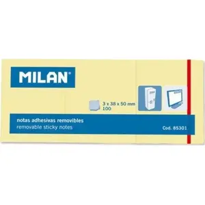Self-adhesive Notes Milan 3 x 38 x 50 mm, 100 sheets, yellow