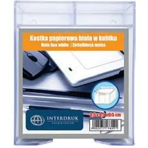 Note cube INTERDRUK — white unglued memo pads in cube (compact stack), 5902277178091