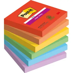 Sticky notes Post-It 3M Super Sticky PLAYFUL 76x76 mm, 6 pads × 90 sheets