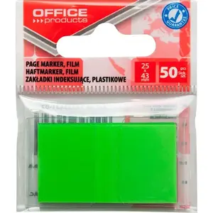 Indexing Tabs Office Products, polypropylene (PP) 25×43 mm, 50 sheets, hanging tab, green