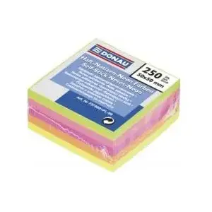 Sticky Note Block Donau 50x50 mm, self-adhesive mini pad, 250 sheets, 5 neon colors