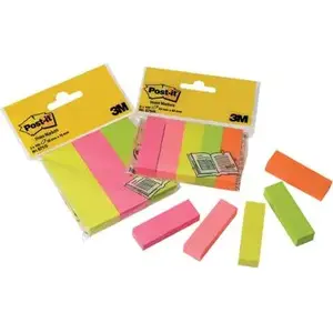 Paper index tabs 3M Post-it neon 5 colors × 100 pcs (13K042A) — 3M index tabs