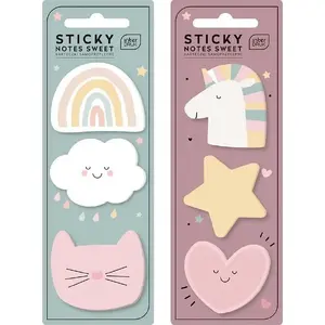 Self-adhesive Notes INTERDRUK Sweet 75 pcs mix — assorted colors, pocket-sized sheets