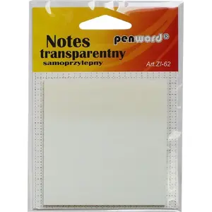 Caurspīdīgas pašlīmējošas piezīmju lapas Stickn 75×75 mm, 50 loksnes (caurspīdīgas)
