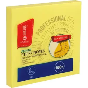 Self-adhesive Note Pad MemoBe 75×75 mm 100 sheets neon