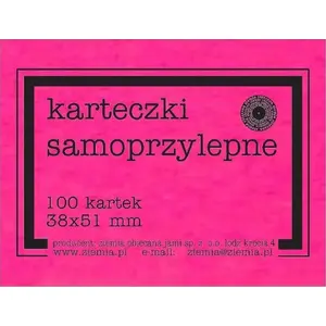 Self-adhesive fluorescent note pads Ziemia Obiecana 38×51 mm 100 sheets, pink