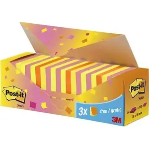 Sticky Notes pad Staples POST-IT 654-SS-VP24COL 76×76 mm, 24 pads × 90 sheets