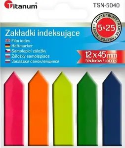 Index Tabs Titanum Zakładki indeksujące fluo 12×45 mm 5×25 sheets