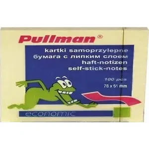 Self-adhesive note pads PULLMAN P0024 50x75 mm yellow, 100 sheets