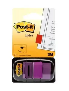 Pašlīmējošas indeksu uzlīmes Post-IT 3M 680-8 — violetas, 50,8×25,4 mm, 50 gab.
