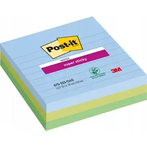 Sticky notes Post-It 3M Super Sticky XL OASIS, ruled, 101×101 mm, 3 pads × 70 sheets