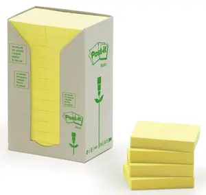 Self-adhesive labels Post-IT 3M 653-1T Yellow 38×51 mm, 100 pcs (24 sheets)