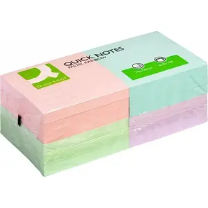Self-adhesive Notes Q-Connect Rainbow KF10509, 76 x 76 mm, 4 pads x 3 x 80 sheets, pastel mix