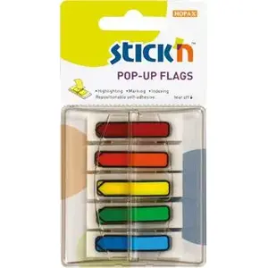 Index Tabs Stickn model 26003, adhesive index labels 45×12 mm, dispenser with 2600 tabs