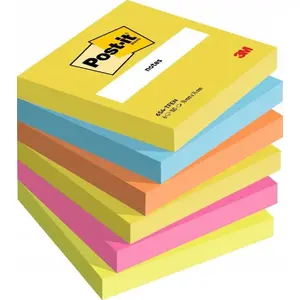 Самоклеящиеся бумажные блоки Post-IT ENERGETIC 76×76 мм 6 пачек по 100 листов