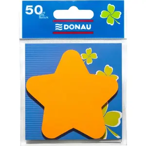 Self-adhesive Star-Shaped Notes Donau, orange, 50 sheets, hanging label