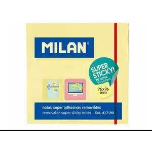Self-adhesive notes Milan Super Sticky 230109, compact memo pads, reusable adhesive sheets