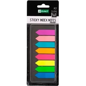 D.Rect neon arrow sticky page flags 12×45 mm, adhesive index tabs, pack MPN 300663