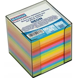 Notepad cube with dispenser Donau 95×95×95 mm neon colors — Donau