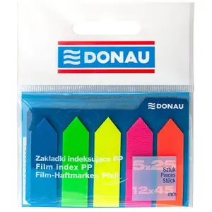 Indexing Tabs Donau ZAKŁADKI INDEKSUJĄCE PP Arrow 12×45 mm 5×25 sheets mixed colors